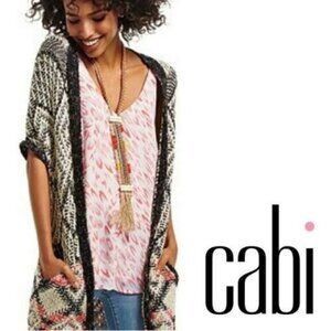 Cabi Provence Tunic Sweater Long Open Front Cardigan with Pockets XXS‎